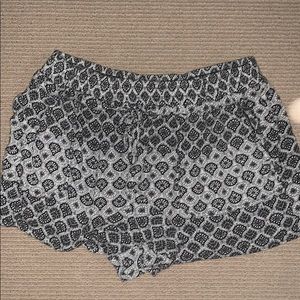 black and white soft shorts